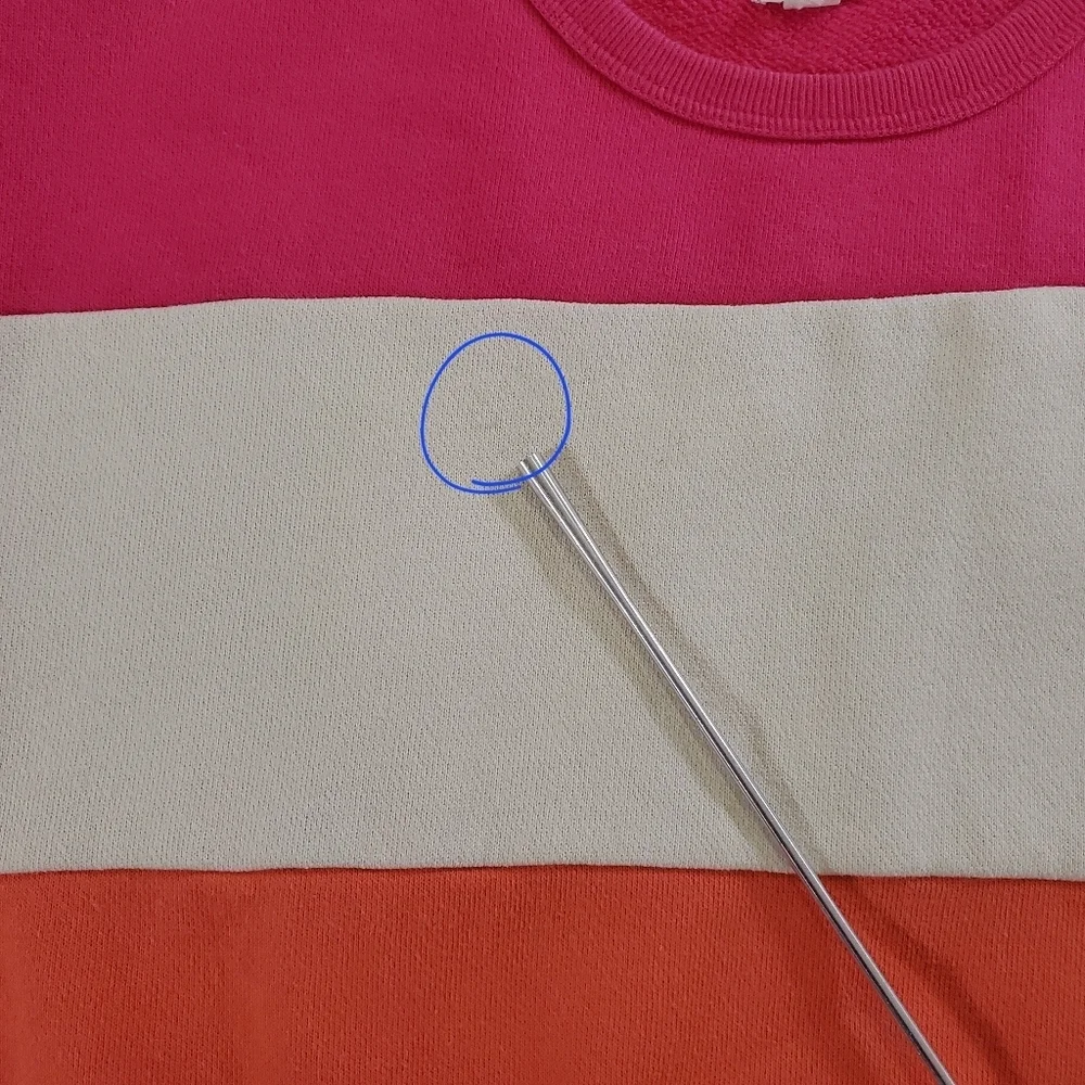 K1174 * Gymboree Love Life Colorblock Sweatshirt Pink Orange Size L (10/12)